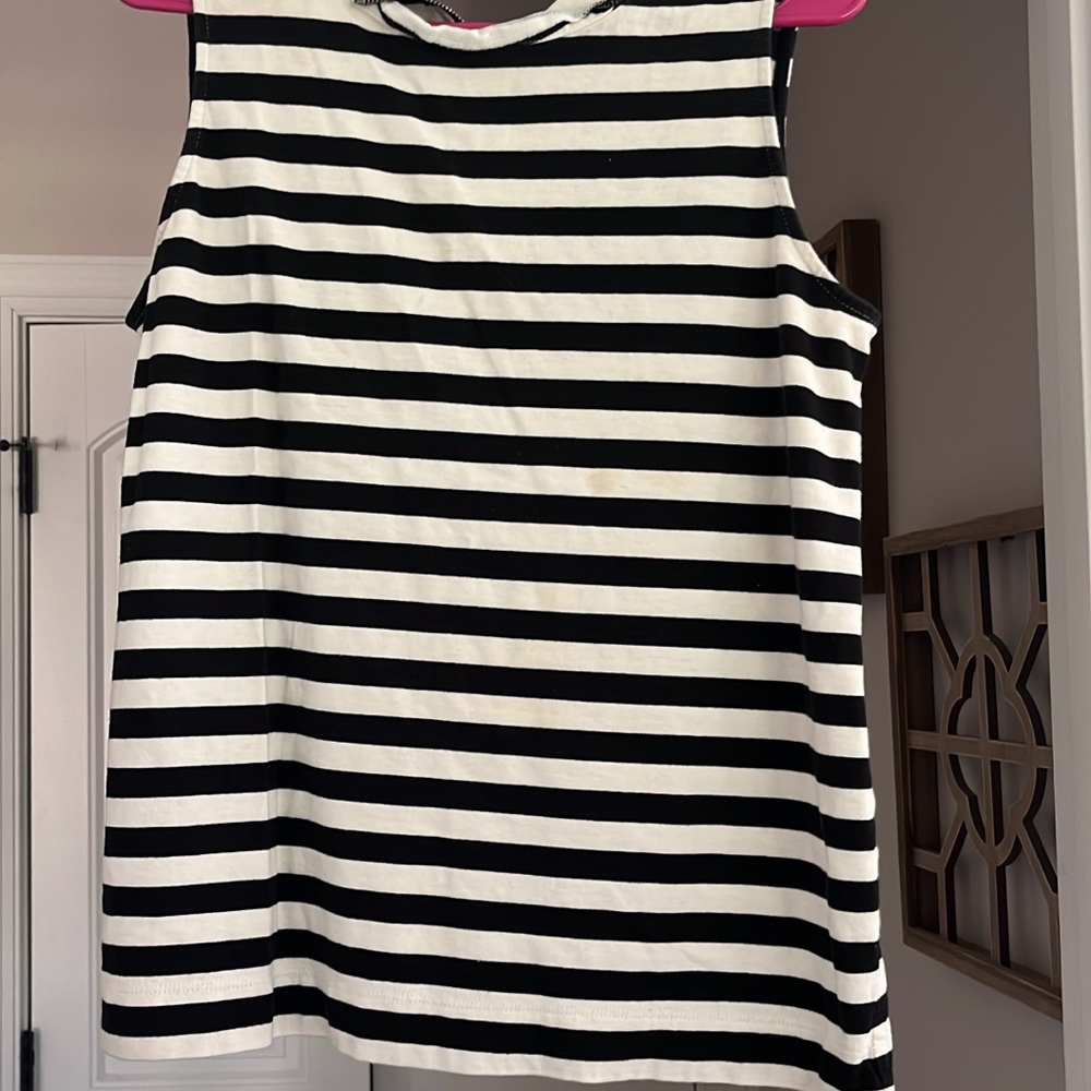 LOFT Black and White Boxy Sleeveless Tank Top